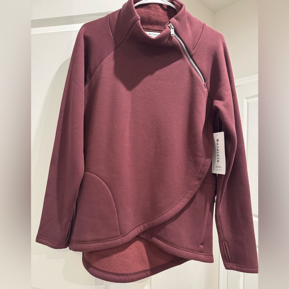 Athleta Maroon Cowl Neck Sweater